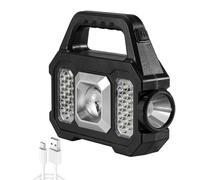 Foco solar portátil LED antideslizante, impermeable, de mano, multifunción, con luz lateral