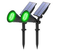 Foco Solar Verde Exterior Jardin, T-SUNUS Luces Solares LED Exterior con Encendido/Apagado AutomáTico, 2 Modos luminación, Luz de Proyecto Solar para Entrada Porche Patio Camino, 2 Piezas