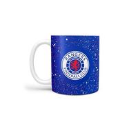 FOCO Taza de fútbol azul con salpicaduras de pintura oficial de los Rangers FC