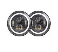 Foco Trabajo LED Faros Para Ilimitado Para Sahara | Para Deporte Para Utilidad 2 Piezas 7 Pulgadas LED Faro H4 Hi-Lo Con Halo Angel Eyes Para Lada 4x4 Urban Niva