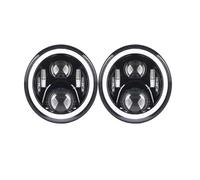 Foco Trabajo LED Faros Para Ilimitado Para Sahara | Para Deporte Para Utilidad 2 Piezas 7 Pulgadas LED Faro H4 Hi-Lo Con Halo Angel Eyes Para Lada 4x4 Urban Niva