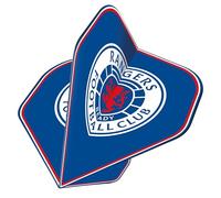 FOCO Vuelos de dardos con licencia oficial del Glasgow Rangers Football Club de 100 micras con forma estándar, escudo, 3 juegos de 3 vuelos (3XF3916)