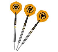 FOCO Wolverhampton Wanderers Football Club Wolves FC - Juego de dardos con punta de acero 90% tungsteno, color negro, amarillo (D1424)