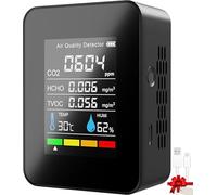 focombance Medidor CO2 Detector CO2 Gas, 5 en 1 Detector de CO2 con Pantalla LED Medidor de Humedad y Temperatura TVOC HCHO Dormitorio Oficina Coche