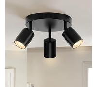 Focos de rayos negros, luz circular para dormitorio y cocina, barra de luz industrial para pasillo - Lámpara de rayos ajustable para interiores, no bombilla