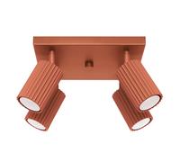 Focos de techo de colores Karbon Rojo Ocre 4P