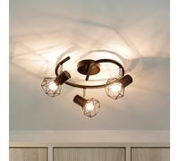 Focos de Techo E14 Ø 44CM Negro Metal Alambre Pantalla Foco Salón