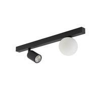 Focos de Techo Lámpara Ajustable 49CM Negro Blanco GU10+G9 Cristal Metal