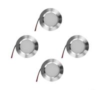 Focos empotrables LED redondos ultrafinos de 12 V para vitrinas, enfriadores de vino, color blanco, 4 piezas