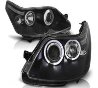 Focos LED Angel Eyes para faros Citroen C4 04-10 Negro, Izquierdo y Derecho