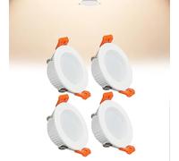 Focos LED empotrables de techo de 3 W, luz blanca neutra de 4000 K, luz de panel ultra delgada, corte Φ50-55 mm, AC110-240 V, luces descendentes redondas para sala de estar, oficina, paquete de 4