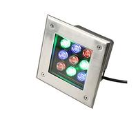 Focos Led Empotrables Exterior - Empotrable Al Aire Libre Focos, Foco LED Cuadrado AC 85-265V, Foco De Jardín De Acero Inoxidable Resistente Al Agua IP67, Para Jardín, Decoración De Paisaje(RGB,4W)
