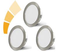 Focos LED empotrables para muebles, 230V 4W G4 4000K 300LM luz Blanco Natural, regulable, cable de conexión de 15 cm,niquel pulido,Empotrable Led Alternativa a las halógenas lámparas, Juego de 3