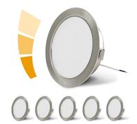 Focos LED empotrables para muebles, 230V 4W G4 4000K 300LM luz Blanco Natural, regulable, cable de conexión de 15 cm,niquel pulido,Empotrable Led Alternativa a las halógenas lámparas, Juego de 6