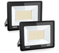Focos LED Exterior de 100w, Foco LED 10800 Lm, Resistente Al Agua Ip66, Proyector para Exteriores Blanco de Luz Diurna de 3000k para Exteriores para Almacén, Garaje, Patio Trasero, Paquete de 2