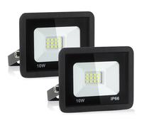 Focos LED Exterior de 10w, Foco de 1080 Lm, Resistente Al Agua Ip66 Proyector para Exteriores Blanco de Luz Diurna de 6000k para Exteriores para Almacén, Garaje, Patio Trasero, Paquete de 2