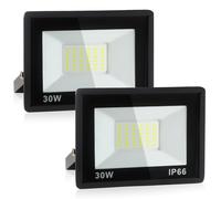 Focos LED Exterior de 30w, Foco LED 3240 Lm Resistente Al Agua Ip66, Proyector para Exteriores Blanco de Luz Diurna de 6000k para Exteriores para Almacén, Garaje, Patio Trasero, Paquete de 2