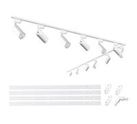 focos led interior techo kit completo de iluminación de riel 12 luces ,Track Lighting plafon foco techo lampara industrial techo de ángulo ajustable,20W 3000K cálido,de riel adicionales de 4m