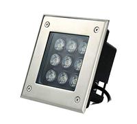 Focos LED para Exteriores, Cuadrados, para Suelo, empotrables, para Caminos, de Acero Inoxidable, IP67, Resistentes al Agua, para aceras, plazas y Parques, luz Verde de 6