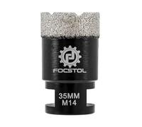 FOCSTOL Brocas Diamante - 35mm Corona Diamante para Porcelanico Baldosa Cerámica Mármol Granito Cuarzo para M14 Rosca Amoladora Angular