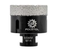 FOCSTOL Brocas Diamante - 55mm Corona Diamante para Porcelanico Baldosa Cerámica Mármol Granito Cuarzo para M14 Rosca Amoladora Angular