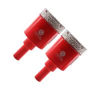 FOCSTOL Brocas Diamante Porcelanico - 2 piezas 32mm Broca Corona Diamante con Vástago Triangular para Gres Porcelanico Cerámica Granito Mármol Cuarzo