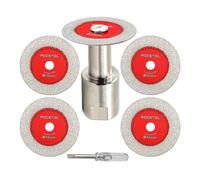 FOCSTOL Disco Corte para Vidrio - 5 piezas 40mm Disco Diamante para Cortar Vidrio y 1 pieza M14 Brida para Vidrio Jade Mármol Granito Piedra Artificial Porcelanico Azulejo Cerámica