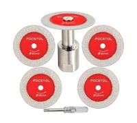 FOCSTOL Disco Corte para Vidrio - 5 piezas 50mm Disco Diamante para Cortar Vidrio y 1 pieza M14 Brida para Vidrio Jade Mármol Granito Piedra Artificial Porcelanico Azulejo Cerámica