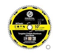 FOCSTOL Hoja Sierra Circular para Aluminio 255mm x 25,4/15,875mm - Disco para Corte Aluminio con 80 Dientes Para Cortar Aluminio Metales No Ferrosos Plástico