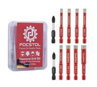 FOCSTOL Juego de Brocas Diamantada 10 piezas, Brocas para Porcelánico con Mango Hexagonal Cambio Rápido para Porcelana Cerámica Mármol Granito Cuarzo, 5/6/8/10mm