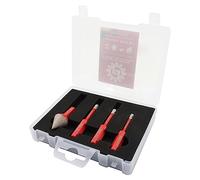 FOCSTOL Juego de Brocas Diamante - 4 piezas 6/6/6mm Fresa Diamante con Triangular Mango+20mm Brocas Chaflán Biselado con Hexagonal Mango para Porcelanico Cerámica Mármol Granito