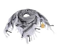 FOCUHUNTER Shemagh Bufanda Táctica Militar del Desierto Keffiyeh para Cabeza y Cuello, Algodón, 43x43 Pulgadas, Blanco, para Hombres y Mujeres