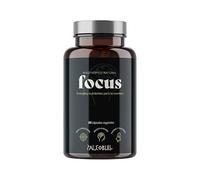 Focus con Cafeína Natural, Bacopa y L-teanina Paleo bull 60 cápsulas vegetales, con Ginkgo, vitaminas B6 y B12, fórmula sin gluten ni lactosa para energía mental diaria