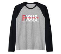 Focus Follow One Course Until Successful Motivational Funny Camiseta Manga Raglan
