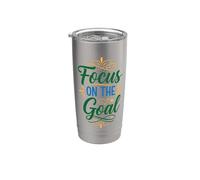 Focus on the goal, Inspirational Motivation Typography Vaso térmico de acero inoxidable de doble pared