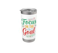 Focus on the goal Inspirational Motivation Typography Vaso térmico de acero inoxidable de doble pared