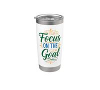 Focus on the goal, Inspirational Motivation Typography Vaso térmico de acero inoxidable de doble pared