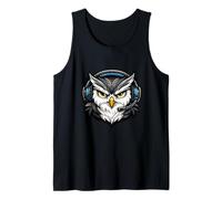 Focus Owl Headset Night Shift Mascota Ilustración Camiseta sin Mangas
