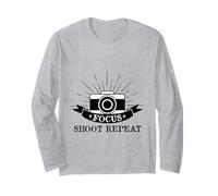 Focus Shoot Repeat Photography Camera Enthusiast Funny Click Manga Larga