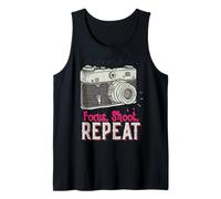 Focus Shoot Repeat Photography Photographer Camera Vintage Camiseta sin Mangas