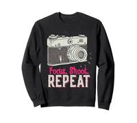 Focus Shoot Repeat Photography Photographer Camera Vintage Sudadera