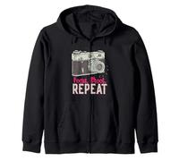 Focus Shoot Repeat Photography Photographer Camera Vintage Sudadera con Capucha