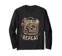 Focus Shoot Repeat Vintage Camera Photography Retro Photo Manga Larga