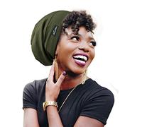 FocusCare ADJUST-9 Gorro de dormir ajustable con forro de satén para rastas, pelo rizado, talla L, Talla única rayas c ]