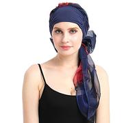 FocusCare Chemo Sombrero Bufanda facil Atar Bambu Forrado Turbante para Pacientes de cáncer
