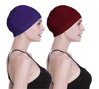 FocusCare Gorro de dormir para pérdida de cabello, cubierta de cabeza para mujeres de quimioterapia, Morado Plus Borgoña, Talla única