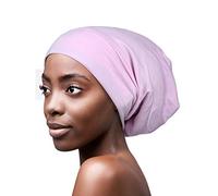 FocusCare Gorro holgado con forro de satén para mujer, para cabello encrespado, Púrpura claro, Talla única