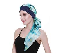 FocusCare Peluca de pelo largo accesorio turbante bufandas imprimir quimio diademas gorras Beanie bandana