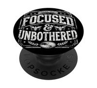 Focused and Unbothered Vintage Motivational Mindset PopSockets PopGrip Adhesivo