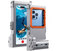 Focusor Funda IPX8 Impermeable 15M Universal Móvil 4,7-6,9'',Gris | Profesional 360 Grado Subacuática Carcasa,Fotografía Buceo,Bluetooth Enfoque Ajustable,para iPhone Samsung Xiaomi Google